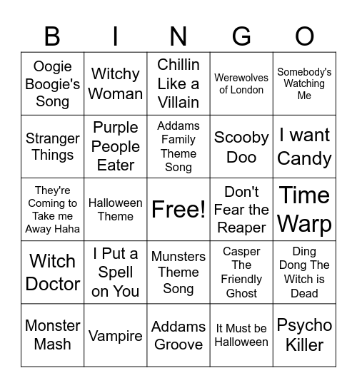 Halloween 2026 Bingo Card
