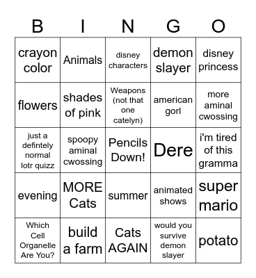 Pop Quiz Ya'll Take Two Bingo Card