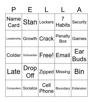 Video Bingo Card