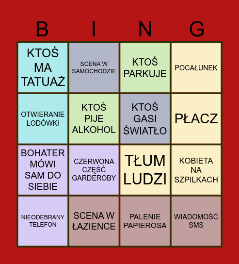 FILM Z MISIEM Bingo Card