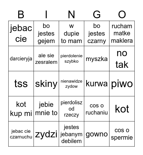 szymon bingo Card
