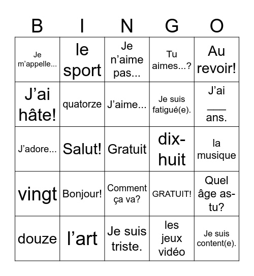 Bingo Card
