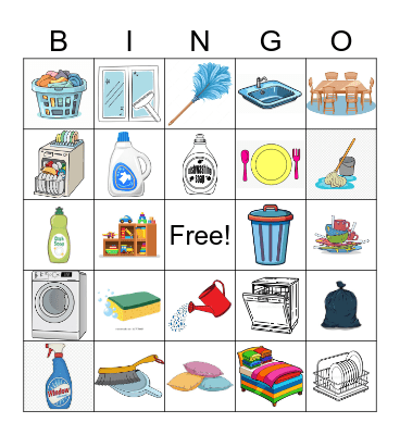 House Chore Bingo Card