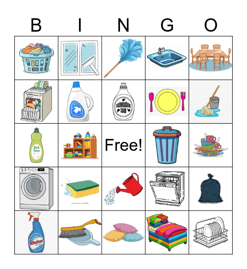 House Chore Bingo Card