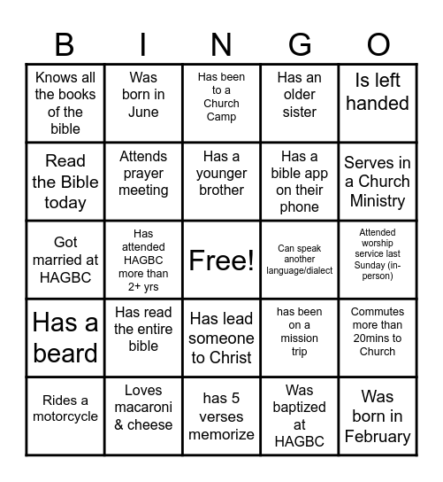 Bingo Card