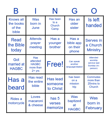 Pews & Clues Bingo Card