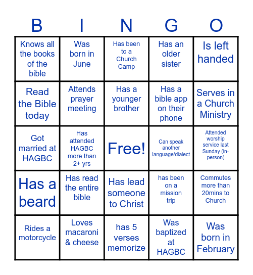 Pews & Clues Bingo Card