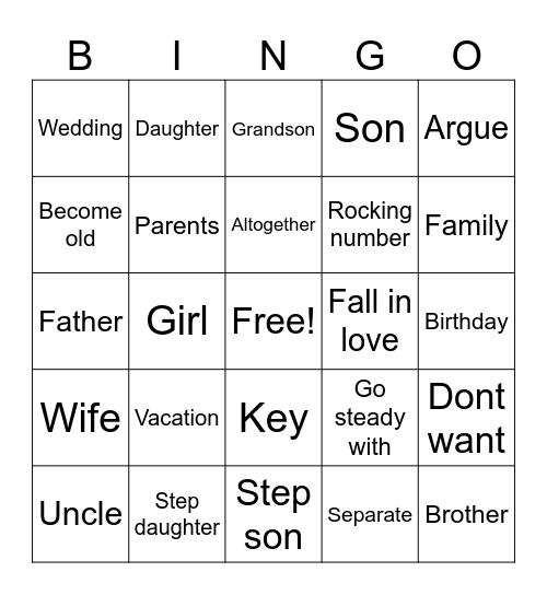 Unit 4 Bingo Card
