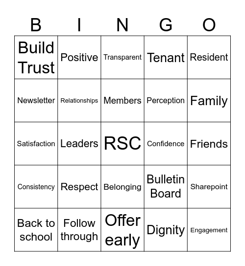 Building a better community Bingo Card