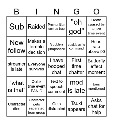 ScaredyChlo's Bingo (Post in discord) Bingo Card