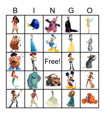 Disney Bingo Card