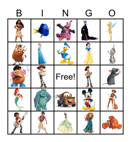 Disney Bingo Card