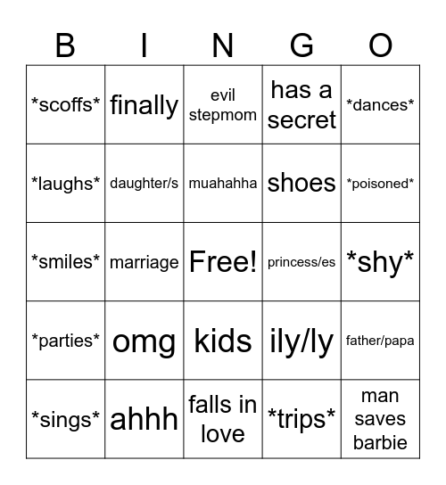 Barbie Bingo Card
