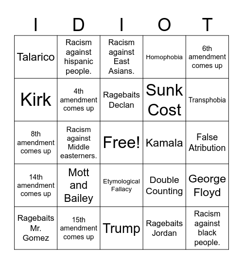Dax Bingo Card
