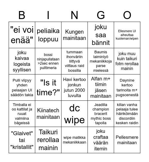 Muisted - Venomous Abyss Bingo Card