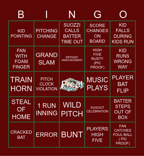 RAILCATS Bingo Card