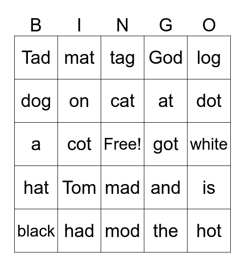 c-t practice Bingo Card