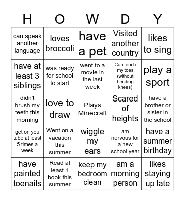 Get To Know You - River Otters Bingo Card