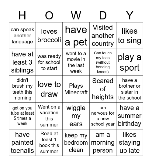 Get To Know You - River Otters Bingo Card
