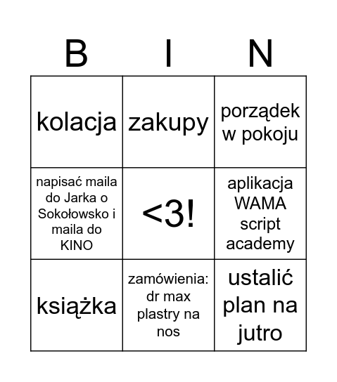17.08.2026 Bingo Card