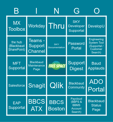 Blackbaud BINGO Card