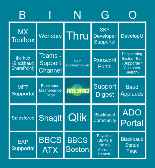 Blackbaud BINGO Card