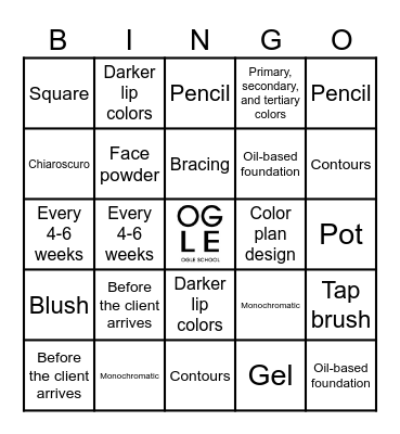 111E Makeup Assessment Review Bingo Card