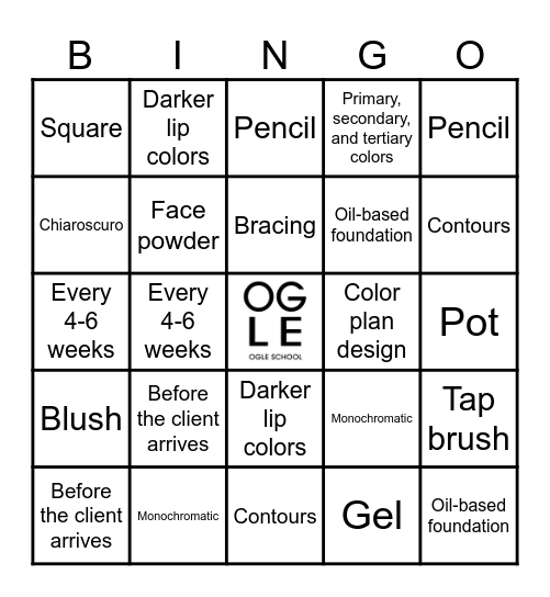 111E Makeup Assessment Review Bingo Card