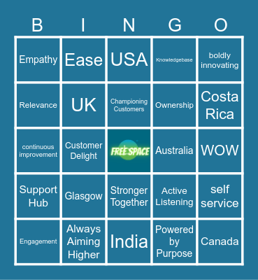 Support BINGO Card