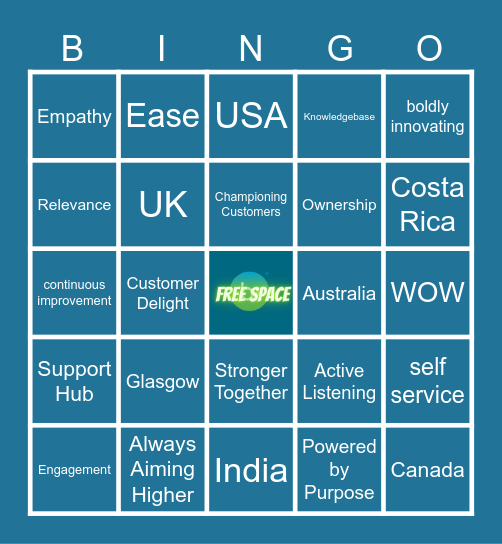 Support BINGO Card