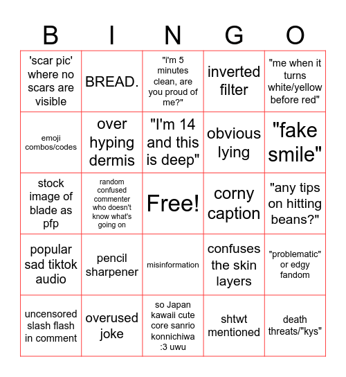 SHTT BINGO Card