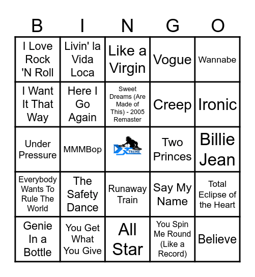 80's and 90's Bingo Card
