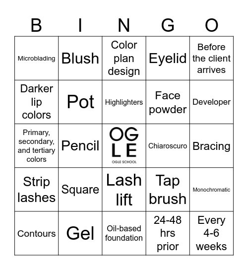 111E Makeup Review Bingo Card