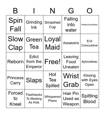 Chinese Drama Bingo Card