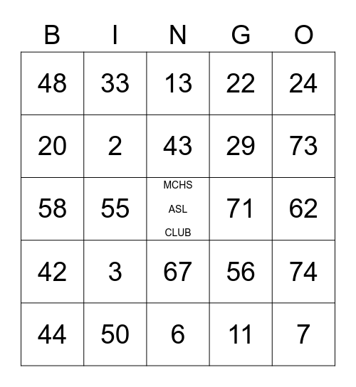 ASL 2017 Bingo Card