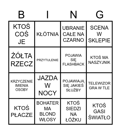 BINGO Card