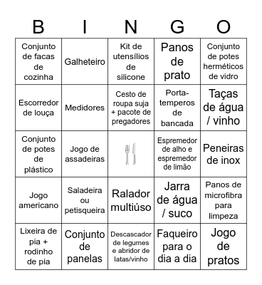 Bingo do chá da Giih. Bingo Card