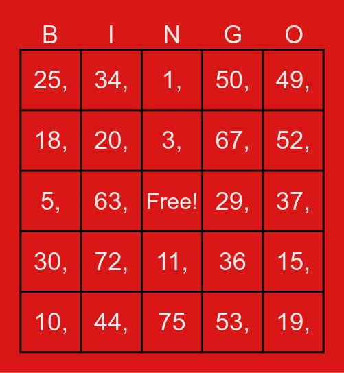 Superhero Bingo Card