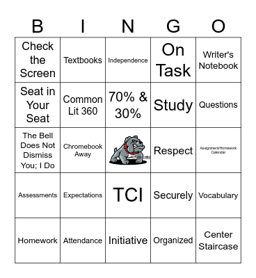 Expectations & Rules Bingo Card
