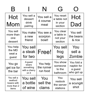 WILD CHERRY BINGO Card