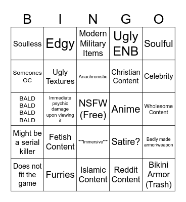 nexus mods bingo Card