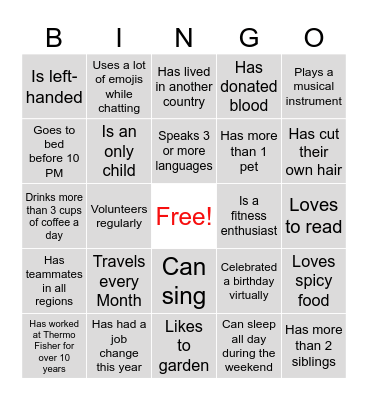 Belonging Week Bingo Card