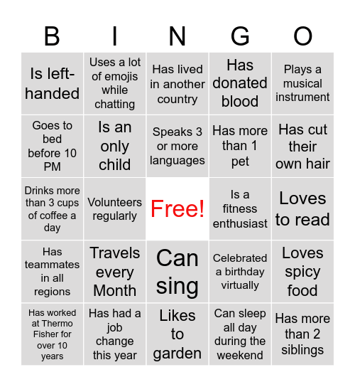 Belonging Week Bingo Card