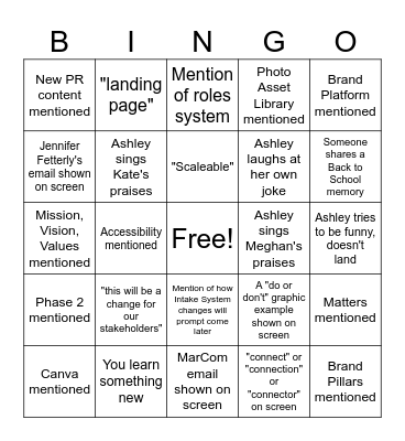 MarCom WolfNet + Brand Platform + Back to School Celebration Extravaganza Bingo Card