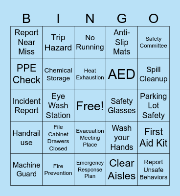 Safety BINGO Card