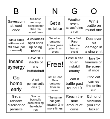 mewwwwwgenics Bingo Card