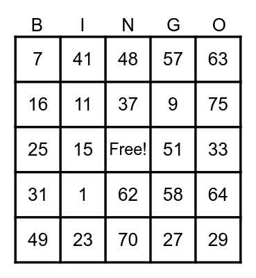 REAL DAHS I Bingo Card