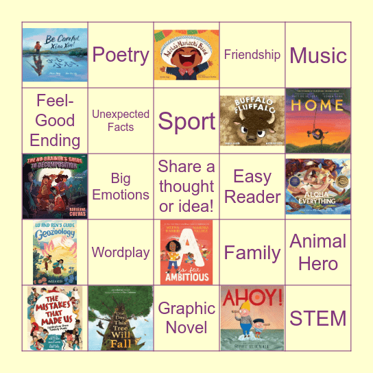 Children's Book Awards Bingo Card