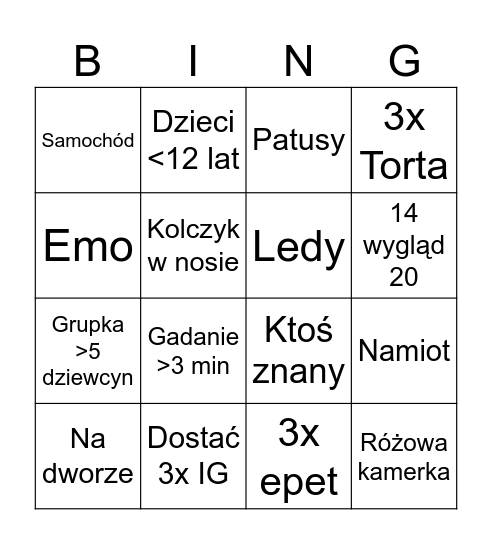 Bingo OME Bingo Card