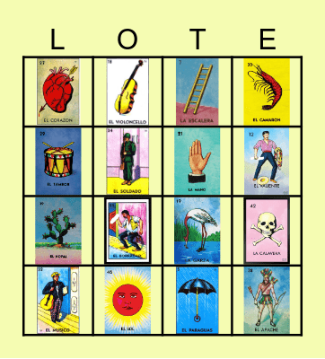 La lotería Bingo Card